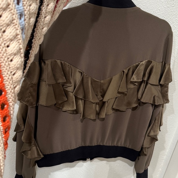 Cinq a Sept Leia Jacket - ruffle bomber jacket - M - Picture 4 of 7